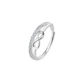 Anillo ajustable de infinito con circonia blanca en plateado