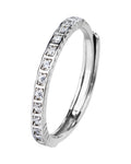 Anillo ajustable de linea con circonia blanco en rodizado