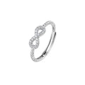 Anillo ajustable de infinito con circonia blanca en rodizado