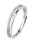 Anillo ajustable de linea con circonia blanca en rodizado