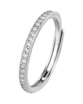 Anillo ajustable de linea con circonia blanca en rodizado