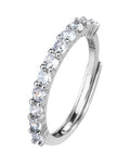 Anillo ajustable de linea con circonia blanca en rodizado