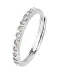 Anillo ajustable de linea con circonia blanco en rodizado