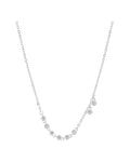 Collar de circulos con circonia blanco 45+5cm en plateado