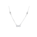 Collar sencillo de infinito con circonias blanca 45+5cm en rodizado