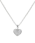 Collar sencillo de corazon con circonias blanca 45+5cm en rodizado