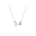 Collar sencillo de corazones con circonia blanca 45+5cm en rodizado