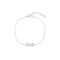 Pulsera sencilla de infinito con circonia blanca 17+3cm en rodizado