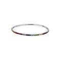 Pulsera tenis elastica con circonia redonda multicolor 17cm en rodizado