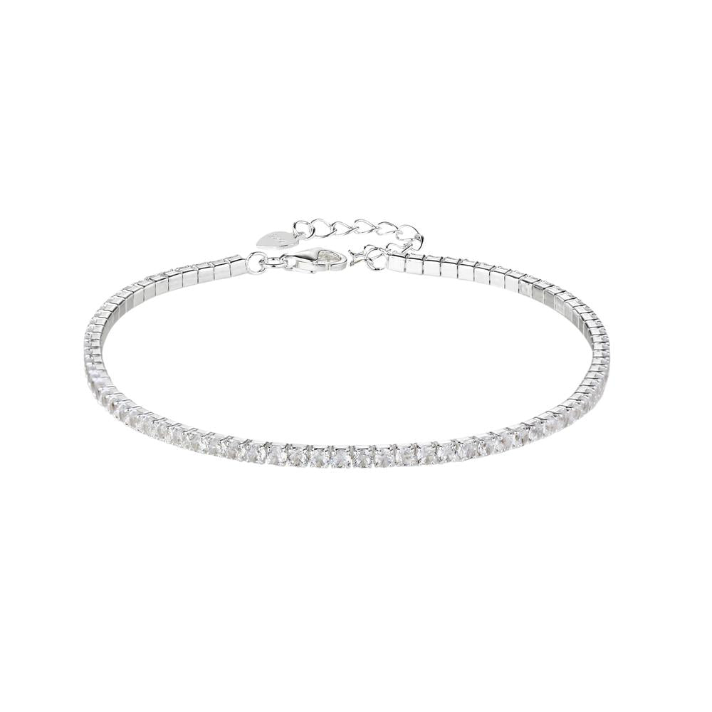 Pulsera tenis 1.5mm con circonia redonda de color 17+3cm en rodizado