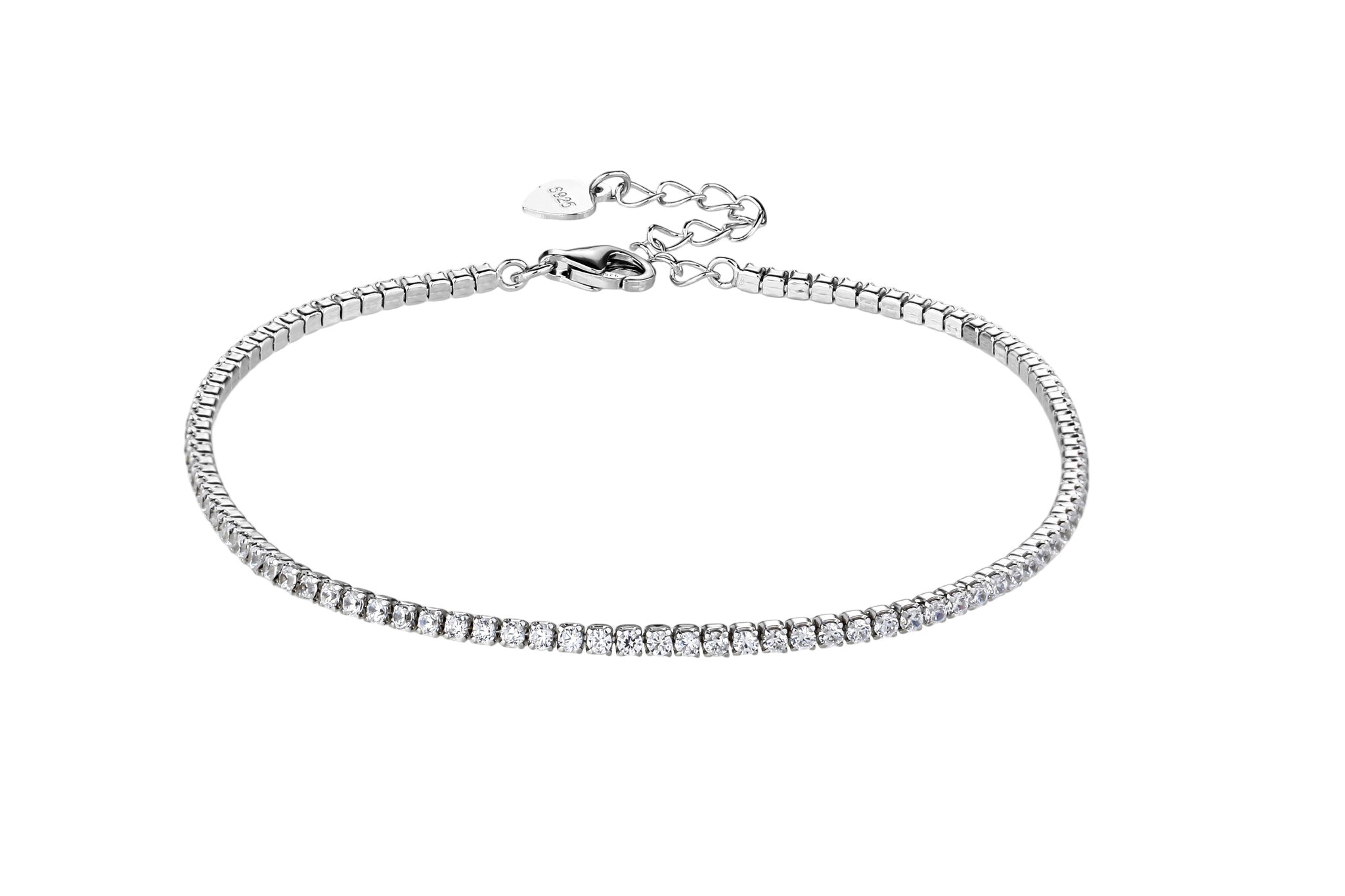 Pulsera tenis 1.5mm con circonia redonda de color 17+3cm en rodizado