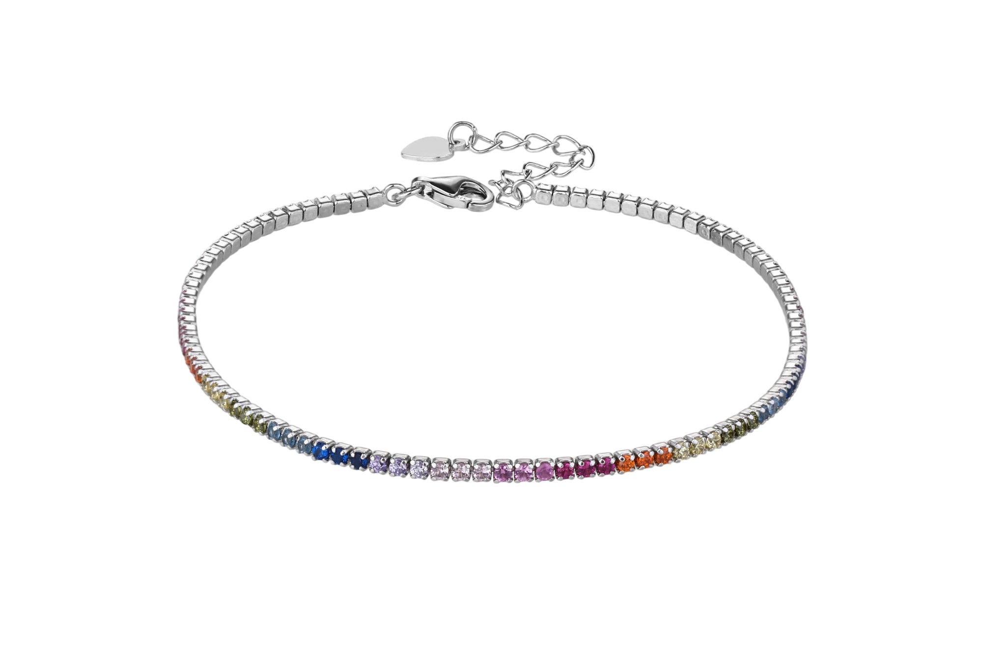 Pulsera tenis 1.5mm con circonia redonda de color 17+3cm en rodizado