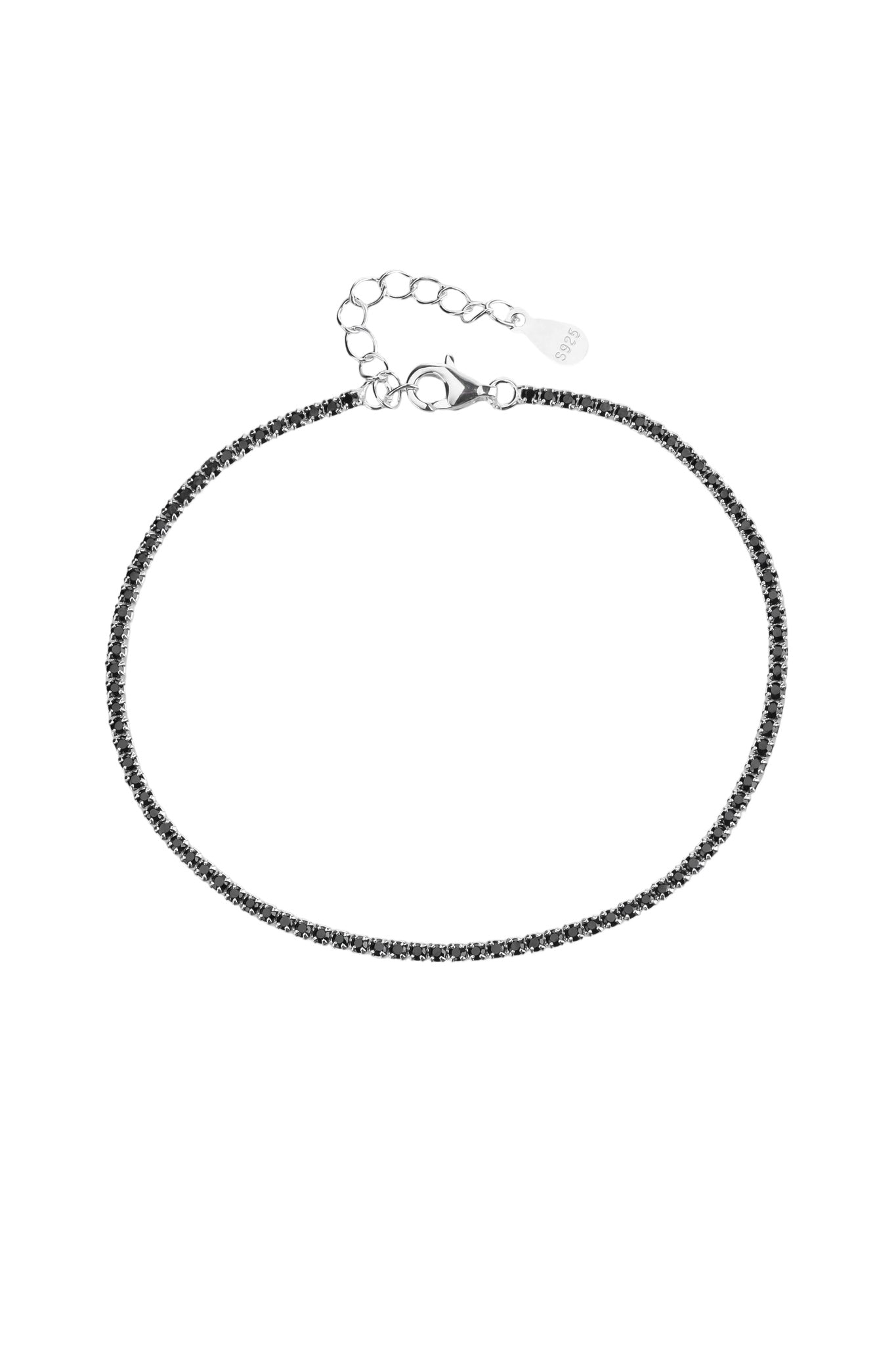 Pulsera tenis 1.5mm con circonia redonda de color 17+3cm en plateado