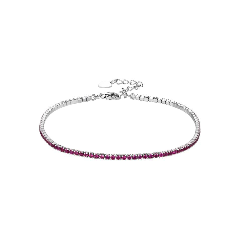 Pulsera tenis 1.5mm con circonia redonda de color 17+3cm en rodizado