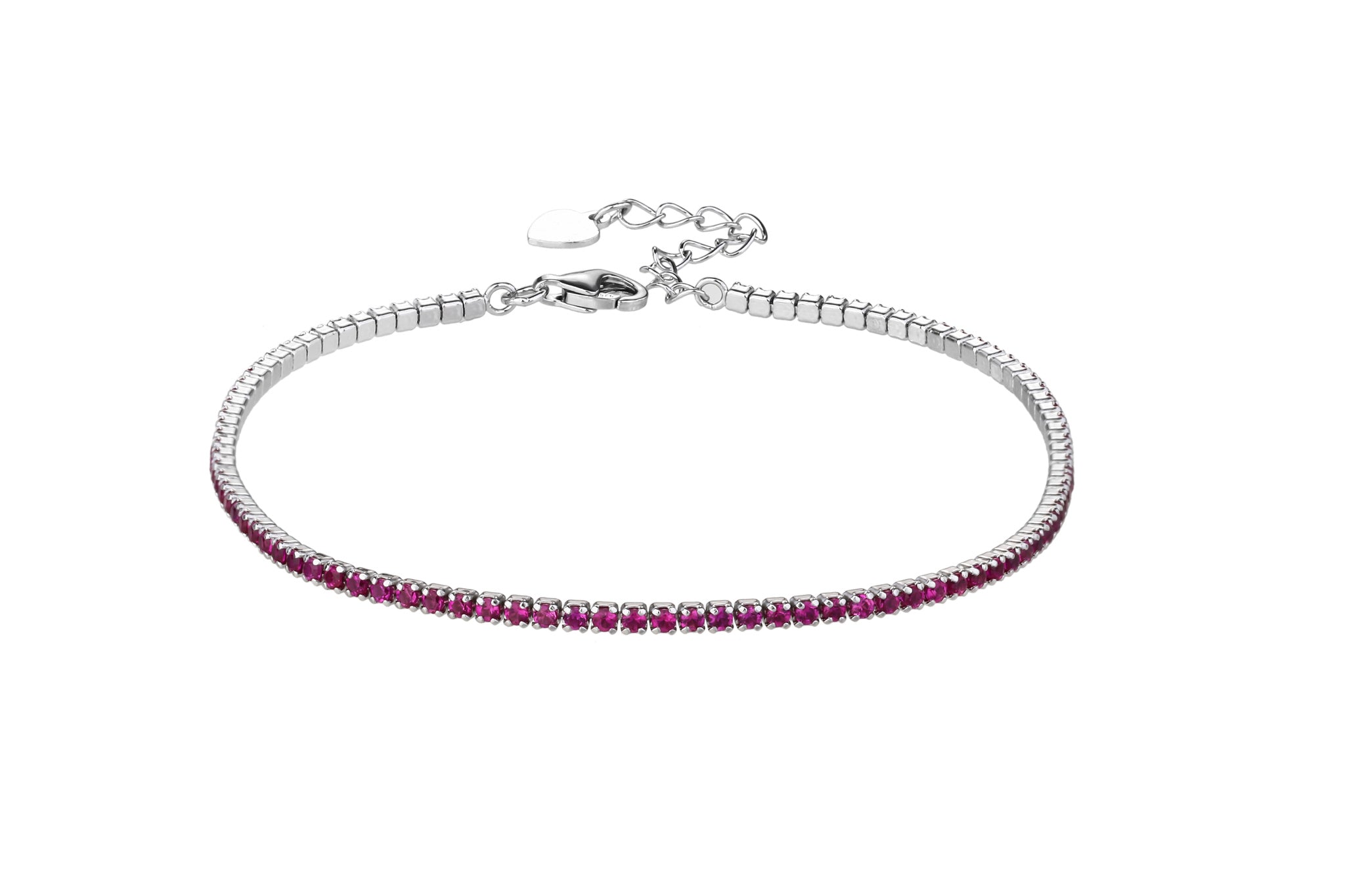 Pulsera tenis 1.5mm con circonia redonda de color 17+3cm en rodizado