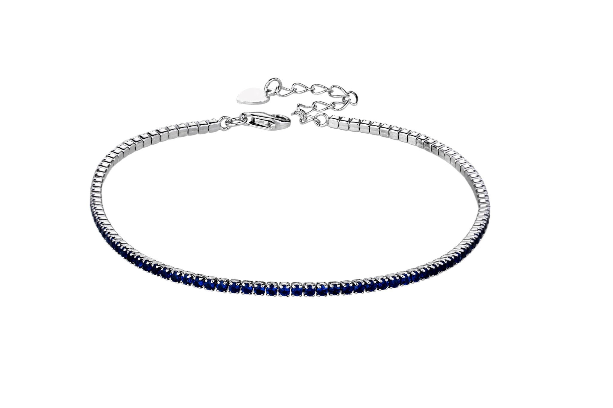 Pulsera tenis 1.5mm con circonia redonda de color 17+3cm en rodizado