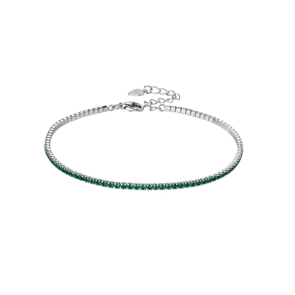 Pulsera tenis 1.5mm con circonia redonda de color 17+3cm en rodizado