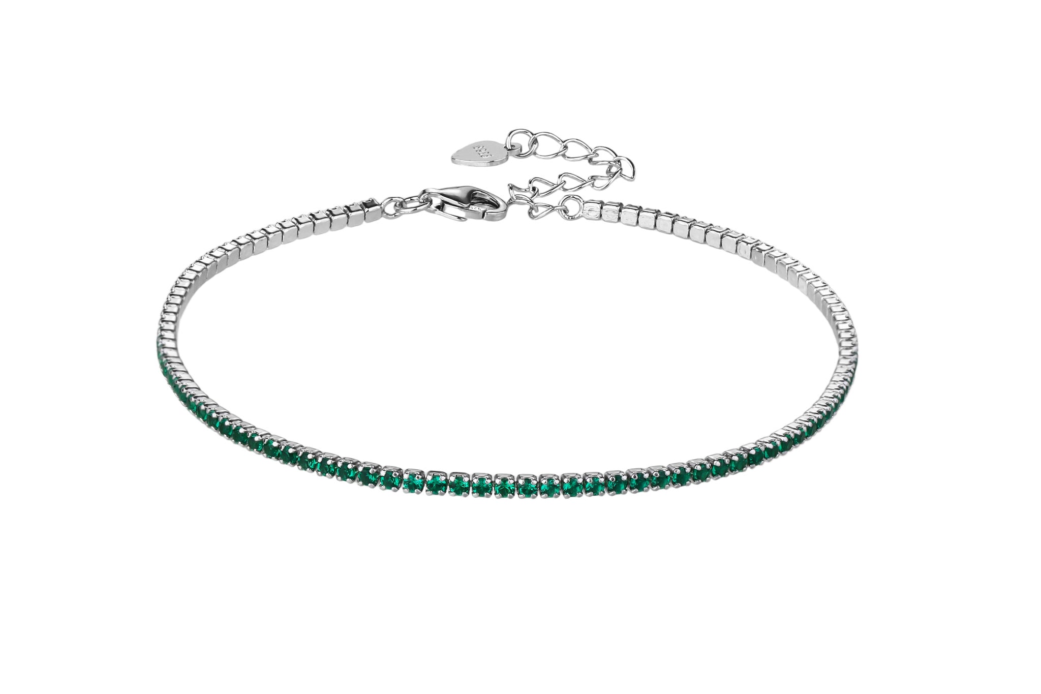 Pulsera tenis 1.5mm con circonia redonda de color 17+3cm en rodizado