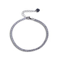 Pulsera tenis con circonia redonda blanca 17+3cm en rodizado