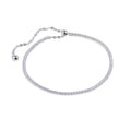 Pulsera ajustable de corazones con circonia blanca 16+7cm en plateado