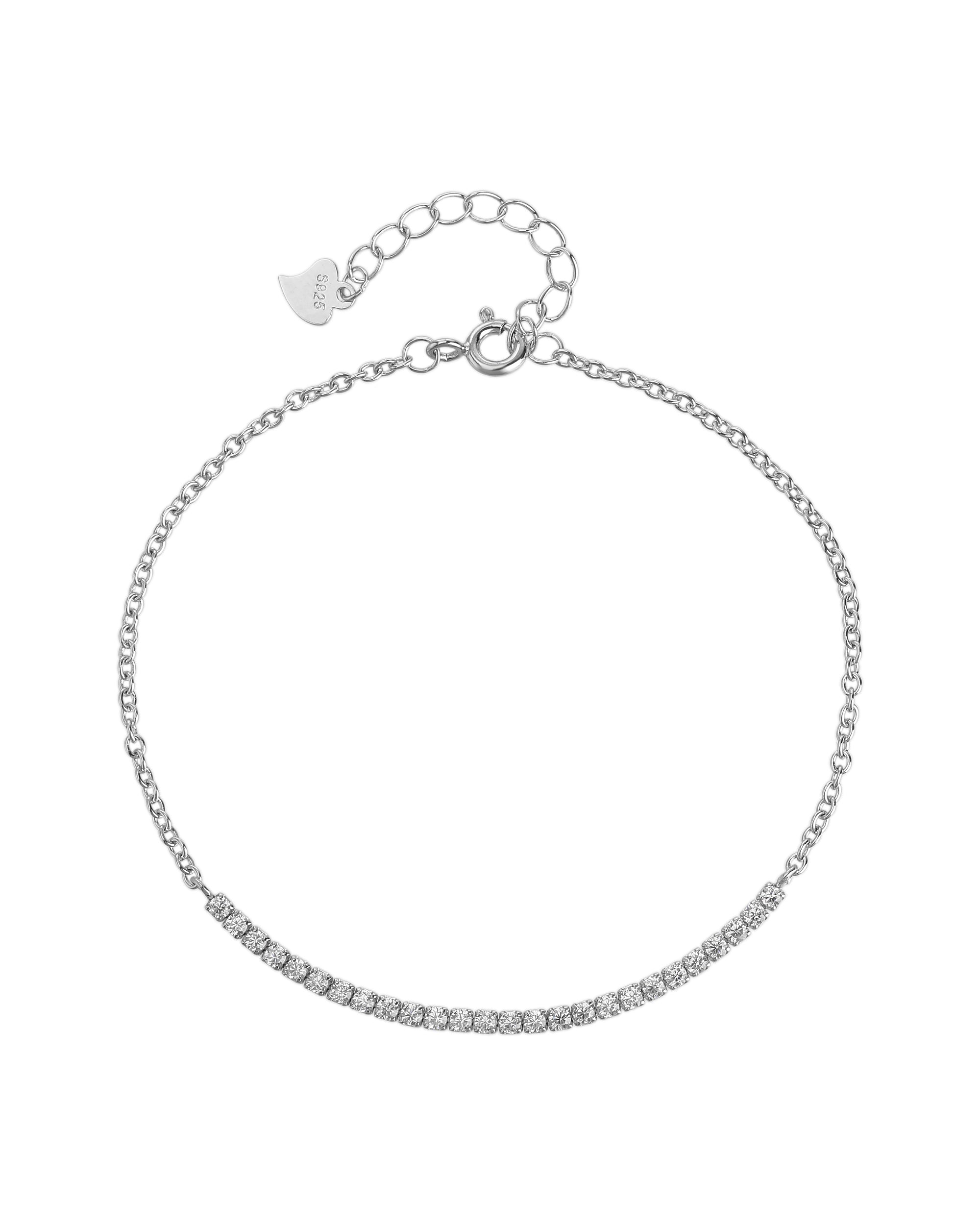 Pulsera tenis ajustable con circonia redonda 17+3cm en rodizado