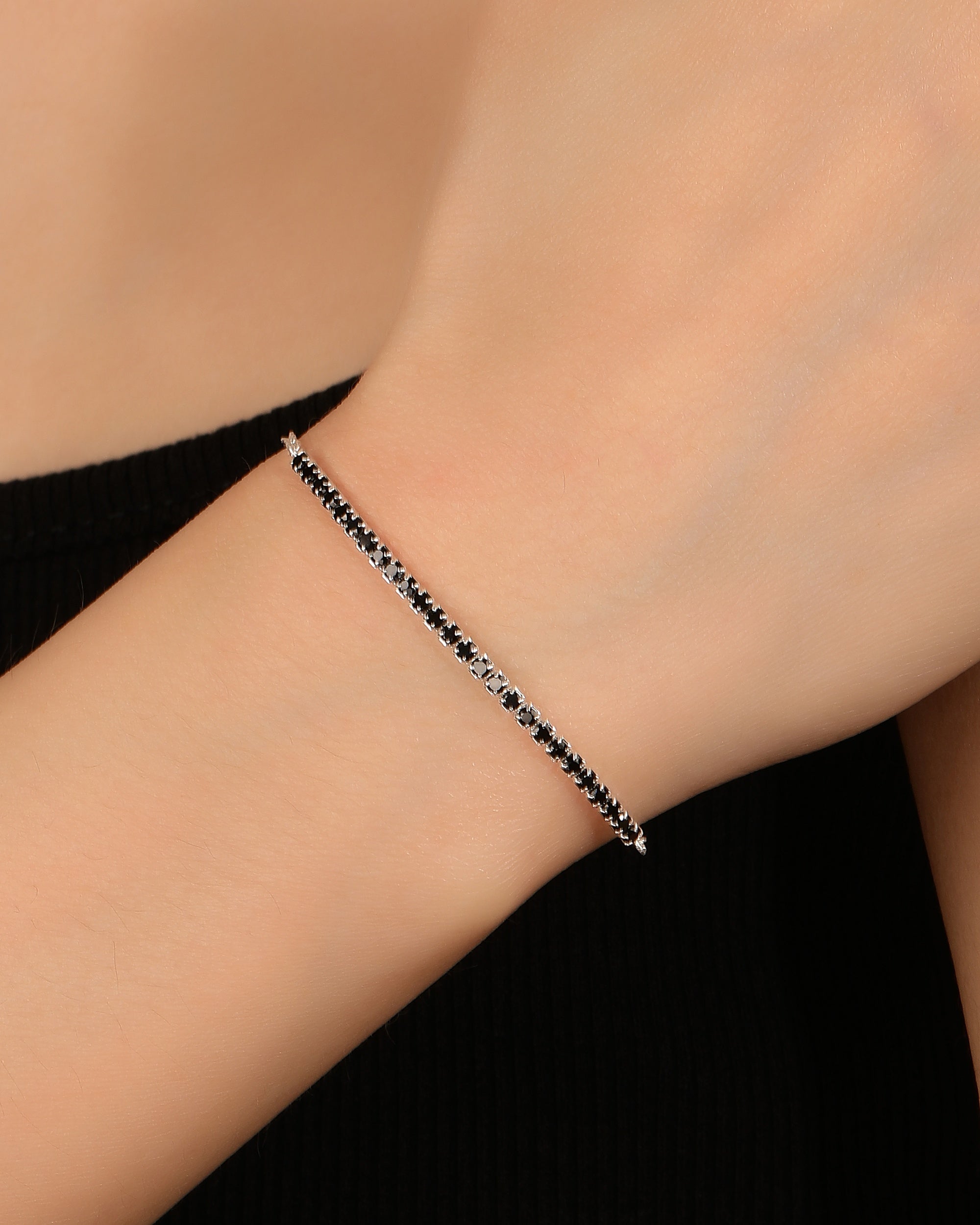 Pulsera tenis ajustable con circonia redonda 17+3cm en plateado