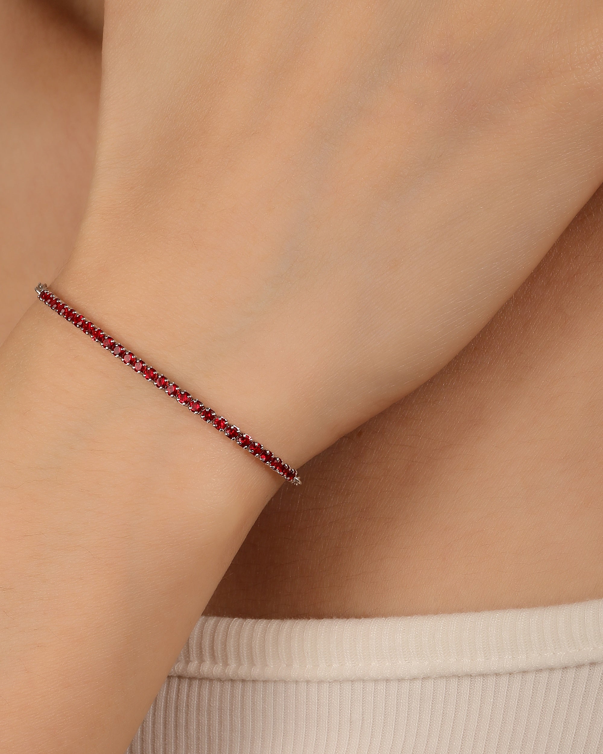 Pulsera tenis ajustable con circonia redonda 17+3cm en rodizado