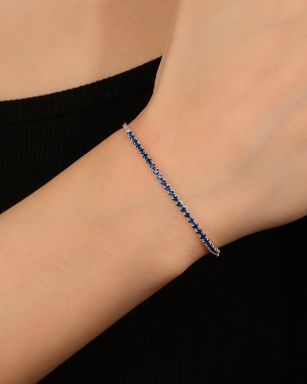Pulsera tenis ajustable con circonia redonda 17+3cm en plateado