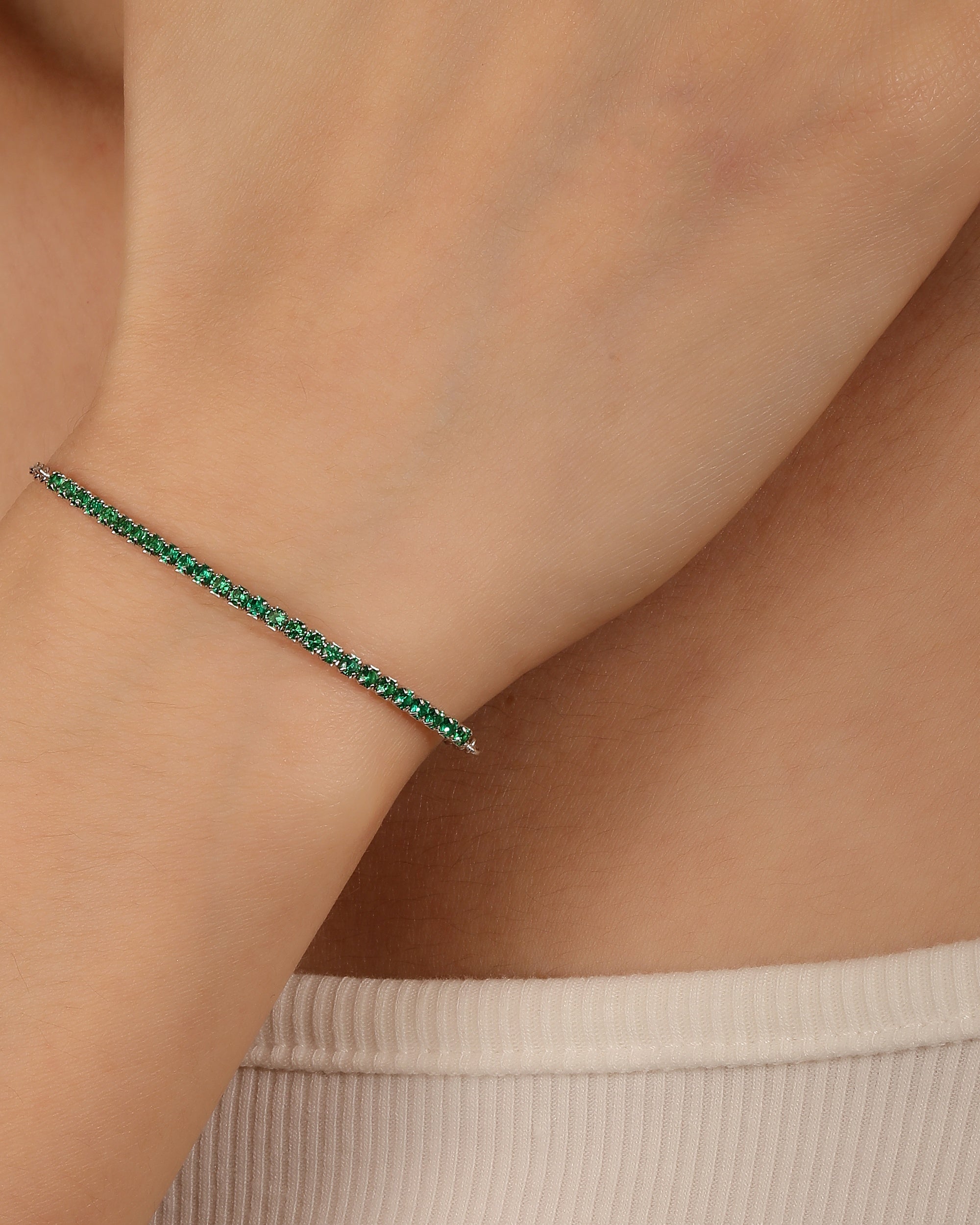 Pulsera tenis ajustable con circonia redonda 17+3cm en rodizado