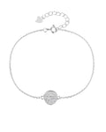 Pulsera sencilla de Cruz con circonia blanca 17+3cm en plateado