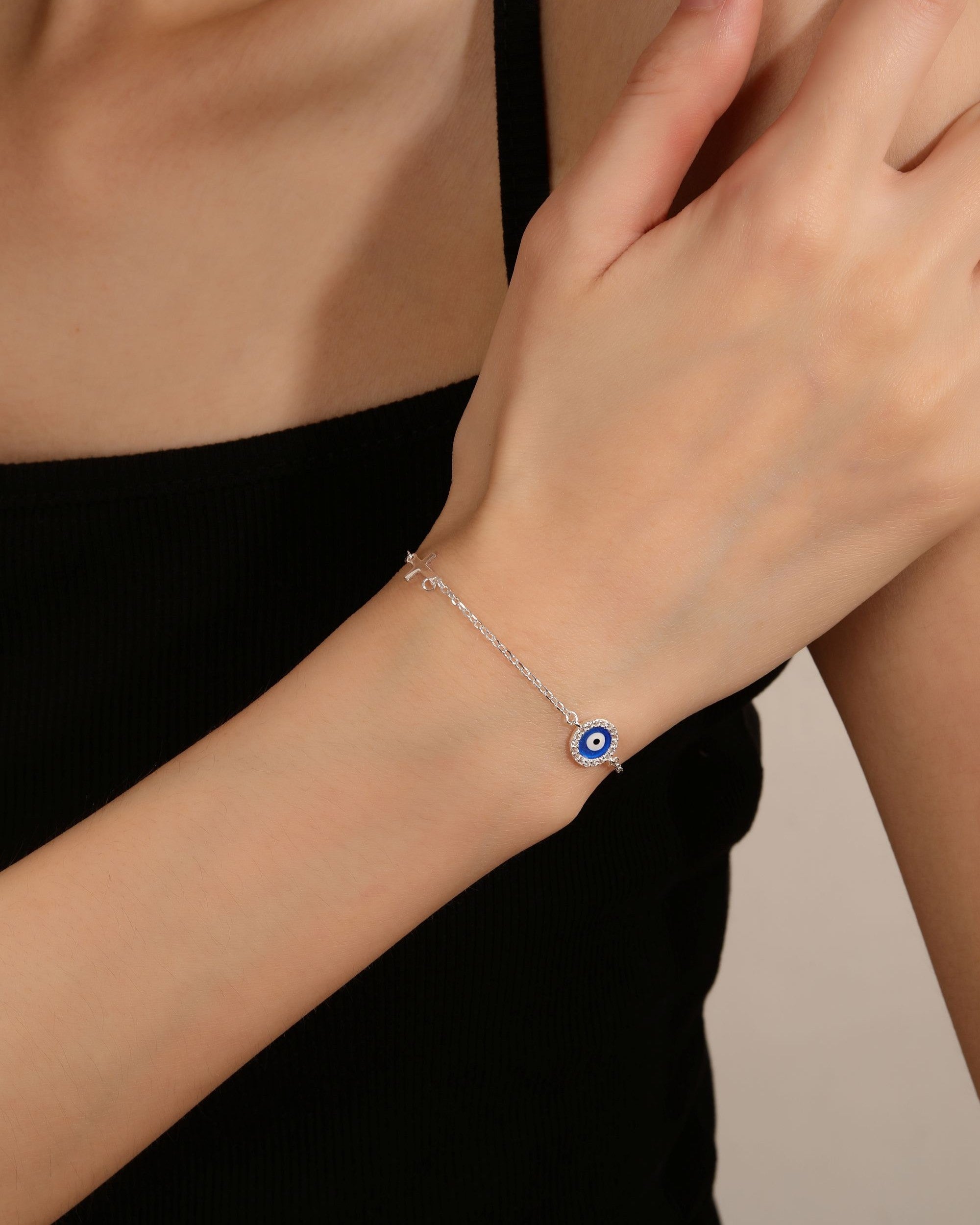 Pulsera con ojitos 17+3cm en rodizado