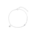Pulsera sencilla de estrella con circonia blanca 17+3cm en rodizado
