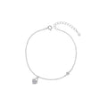 Pulsera sencilla de corazon con circonia blanca 17+3cm en rodizado