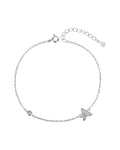 Pulsera de letra con circonia 17+3cm blanca en rodizado