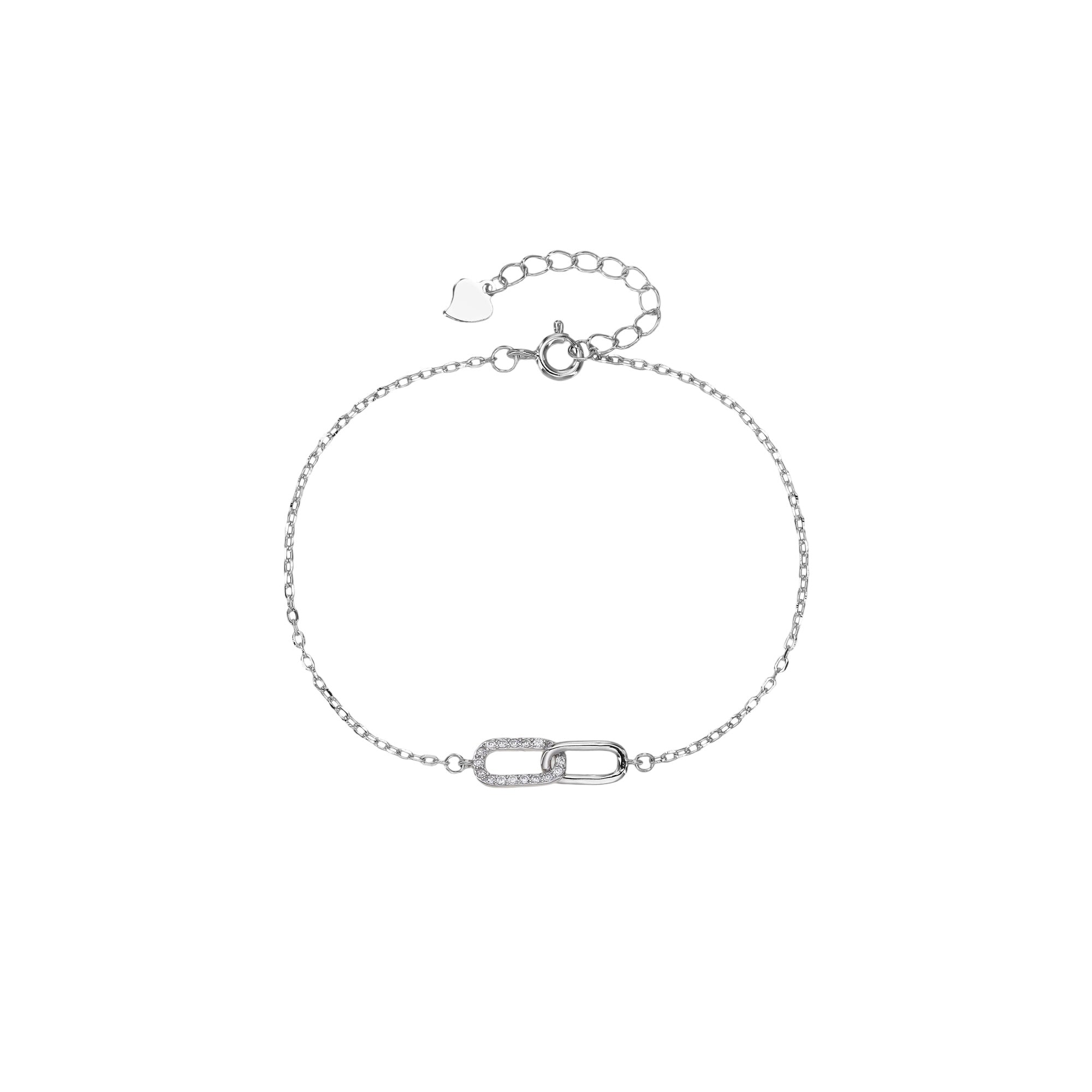 Pulsera sencilla de eslabones encontrados con circonia en rodizado