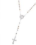 Rosario de san judas con circonia blanca 3mm en florentino