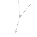 Rosario de San Benito con circonia blanca 3mm en plateado