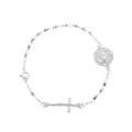 Misterio de Virgen de Guadalupe con circonia blanca 3mm en plateado