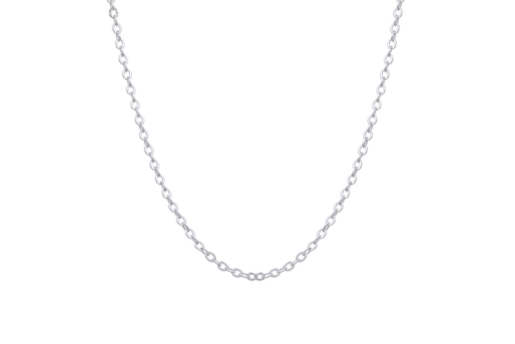 Cadena de eslabón oval de 45+5cm en plateado