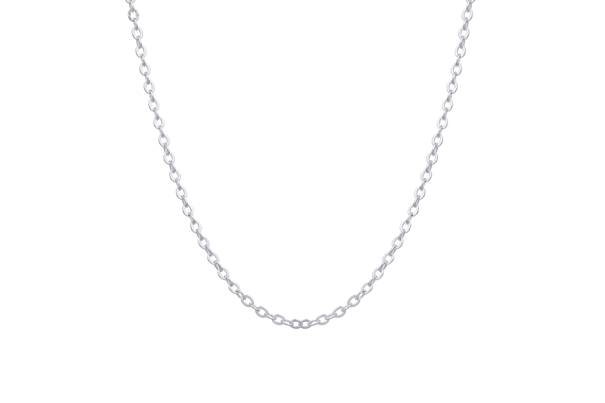 Cadena de eslabón oval de 45+5cm en plateado