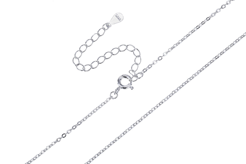 Cadena de eslabón oval de 45+5cm en plateado