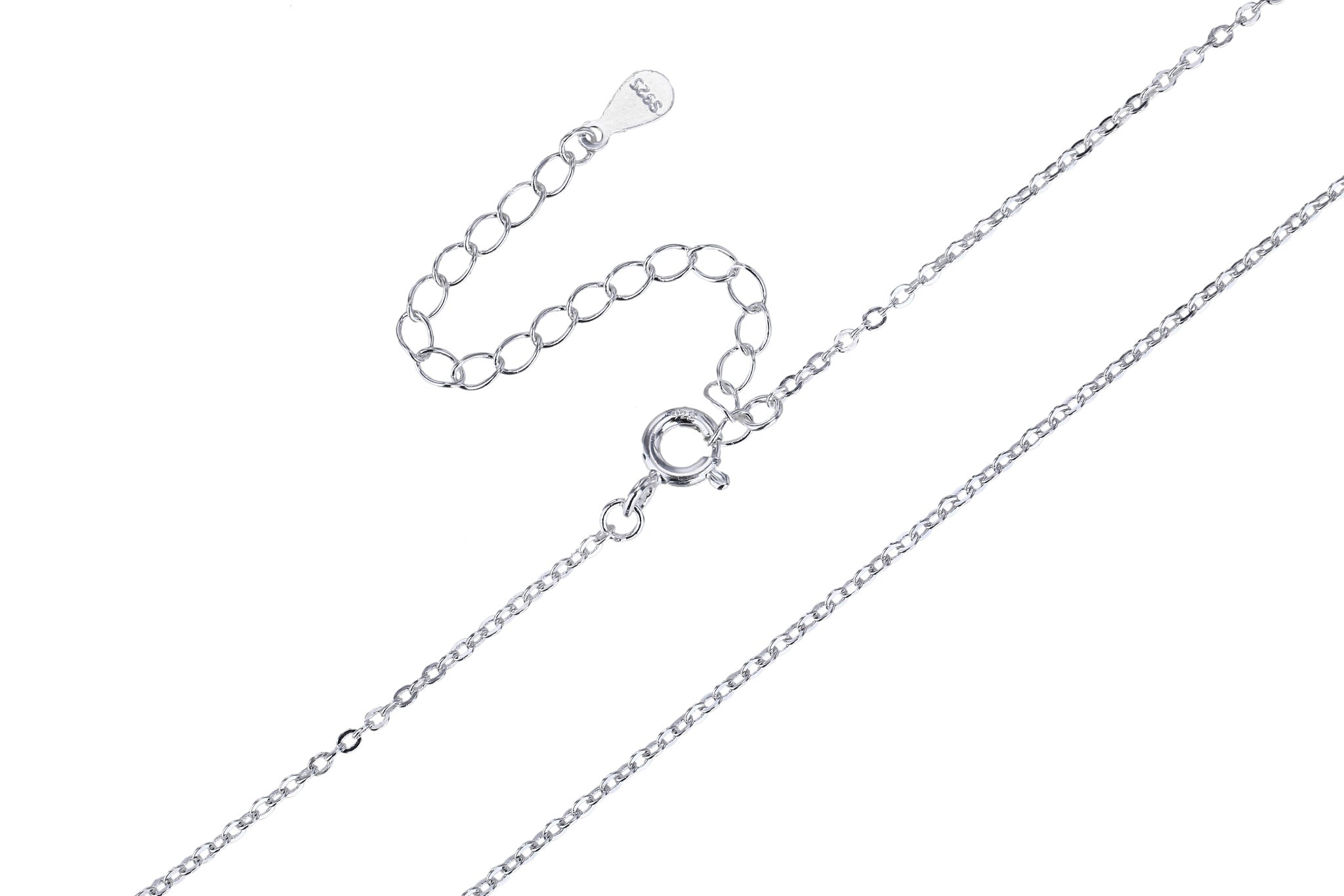 Cadena de eslabón oval de 45+5cm en plateado